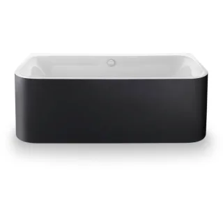 Duravit Happy D.2 Rechteck-Badewanne 700451800000000 180 x 80 x 46 cm, Vorwandversion, Acrylverkleidung Graphit supermatt, weiß