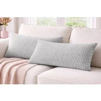 Amilian Dekokissen 40x80 cm 2er Set mit Füllung – Cord-Optik Sofakissen, mit Füllung und Bezug, formstabil, Hotelverschluss
