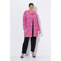 Ulla Popken Longshirt Jerseyjacke Paisleymuster V-Ausschnitt Langarm