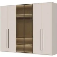 OTTO home Drehtürenschrank Opera Parsol-Glastüren, LED-Innenbeleuchtung, mit und ohne Kranz Glastüren, UV-Lack, LED-Innenbeleuchtung, Soft-Close-Funktion