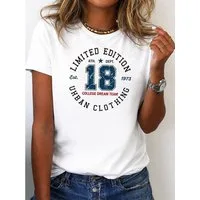 RMK T-Shirt Damen Shirt Rundhals Basic "College 18" aus Baumwolle