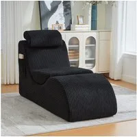 OKWISH Loungesessel Polsterstuhl Relaxsessel (Hoch Elastischem Kompressionsschaum, Abnehmbarer Sitzauflage und Seitentasche)