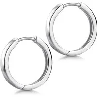 Materia Paar Creolen Damen Herren Silber Ø15mm SO-425, 925 Sterling Silber