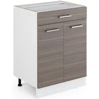 Vicco Unterschrank R-Line, Edelgrau/Weiß, 60 cm mit Schublade, ohne Arbeitsplatte (1-St)