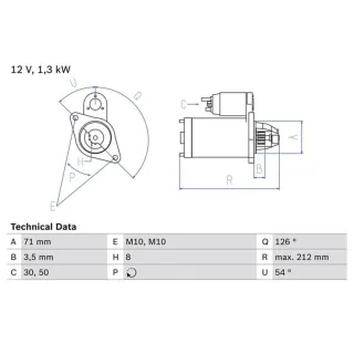 Bosch Anlasser 1,3 kW Mitsubishi Carisma Space