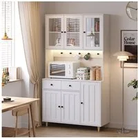 Bealife Sideboard Küchenschrank mit Arbeitsplatte und 3 Schubladen