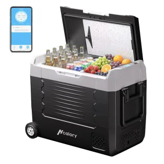 [BG1da973] Hcalory D35M+ / D45M+ / D55M+ Dual Zone Car Refrigerator with Wheels 35/45/55L Compressor Fridge Freezer 12V
