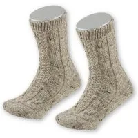 Lusana Trachtensocken Trachten Schoppersocken - L1820T - beigemeliert, naturmeliert