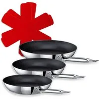 SCHULTE-UFER Pfannen-Set Industar, (Set, 5-tlg., 3 x Pfanne, 2x Pfannenschoner), Ø 20 / 24 / 28 cm