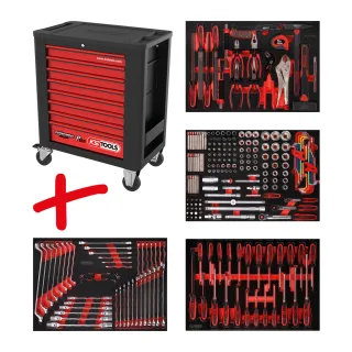 KS Tools Performanceplus Werkstattwagen-Satz P15 mit 241 Werkzeugen für 4 Schubladen - 815.4241