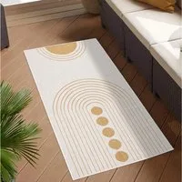Carpet City Outdoorteppich DUO RUG 5739, rechteckig, Höhe: 5 mm, Wendeteppich Wetterfest In- & Outdoor, Balkon, Terrasse, Wohnzimmer