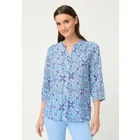 Olsen Hemdbluse Bluse mit Allover-Dessin und Knopfleiste