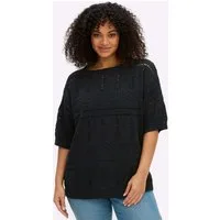 Sheego Strickpullover Kurzarm-Pullover Kurzarm Ajour