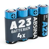 ABSINA 4x Batterie A23 für Garagentoröffner, 23A 12V Batterie Alkaline Batterie, (1 St)