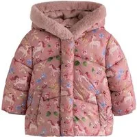 Next Fellimitatmantel Wasserabweisende Steppjacke mit Kunstfell (1-tlg)