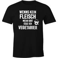 MoonWorks Print-Shirt Herren T-Shirt Wenn es kein Fleisch mehr gibt esse ich Vegetarier mit Print