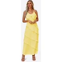 Imily Bela Maxikleid Damen Sexy Rückenfreie Partykleider (Packung, 1-tlg., 1per-Pack) mit Rüschen