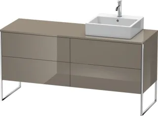 Duravit XSquare Konsolenwaschtischunterbau bodenstehend Flanell Grau Hochglanz 1600x548x778 mm - XS4 XS4924R8989