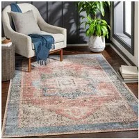 Livabliss Teppich RODAS, rechteckig, Höhe: 2 mm, Maschinenwaschbar, Vintage Kurzflor Wohnzimmerteppich, Schlafzimmer