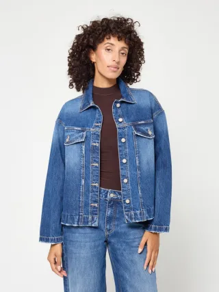 GANG Damen Jacken 94ZORA JACKET - oversized fit rough midblue