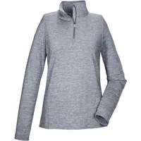 Killtec Langarmshirt KSW 121 WMN FLX SHRT Melange Funktionsshirt mit Stehkragen, Reißverschluss und Kinnschutz