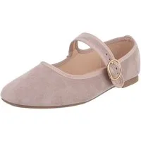 Ital-Design Elegante Flats mit Riemen für Damen – ideal für Alltag Schnürpumps (91554684) Blockabsatz Riemchenballerinas in Hellbraun