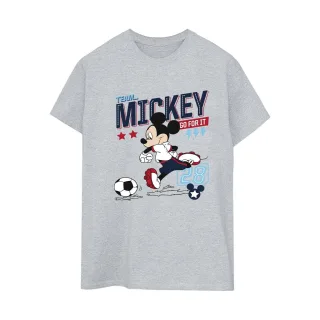 Disney - "Mickey Mouse Team Mickey Football" T-Shirt für Damen (Grau)