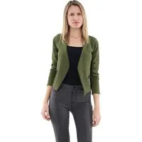 malito more than fashion Jackenblazer malito Damen Blazer ohne Kragen, Sakko im Basic Look, Kurzjacke mit Sweatblazer im Basic-Look