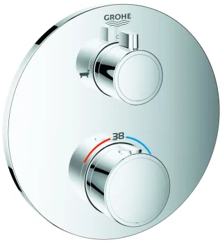 GROHE THM-Wannenbatterie Grohtherm 24077 2 Abg. FMS f. Rapido SmartBox rund chrom, 24077000 24077000