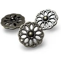 Hartmann-Knöpfe Knopf 10 Stück messing Blüte Metallknöpfe mit Öse 15mm oder 22mm