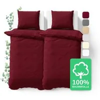 Jacobson Bettwäsche Set - 100% Baumwolle, Perkal, 4 teilig, Erhältlich in den Größen 135x200, 155x220, 200x200, 200x220, 240x220