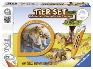 Ravensburger 00743 - tiptoi: Tier-Set Elefantenkalb Löwen [ohne Stift]