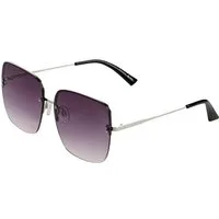 Laura Scott Sonnenbrille randloses Trapez-Design, silber glänzende Bügel, Filterkategorie 3