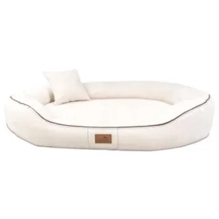 Tierlando MARLON VISCO PLUS Velours - Orthopädisches Hundebett creme 1 m, 30 cm, 85 cm
