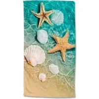 good morning Strandtuch Beachvibe, Microfaser (1-St), Mikrofaser, 100x180, Schnelltrocknend, Strand, Meer, Erwachsene