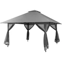COSTWAY Faltpavillon 4x4m Pop-Up Pavillon, mit 4 Seitenteilen, mit Netzseitenwänden