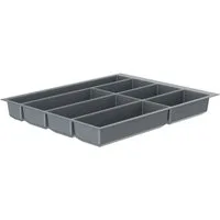 Schütte Besteckeinsatz MOVE, Grau, 392 x 473,5 mm, 50er, 392 x 473,5 mm, für Korpusbreite 50 cm, Silber