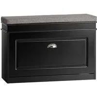 SoBuy Schuhkipper FSR82, Schuhregal schmal, Sitzbank mit Stauraum, Flur, Schlafzimmer, Schuhschrank schmal, Schuhbank mit Sitzkissen, mit Klappe
