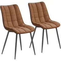 Woltu Esszimmerstuhl (2er-Set), Sessel mit Rückenlehne, Metallbeine