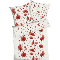 Kaeppel Bettwäsche Scarlett, Seersucker, 2 teilig, mit großen Mohnblumen