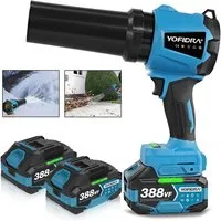 Yofidra Akku-Gebläse Bürstenloses Laubbläser 300 m/s Schneefräse Turbo Jet Gebläse, (mit 2 x 3000mAh Akkus), für Auto,Garten,Laub,Staub & Schnee