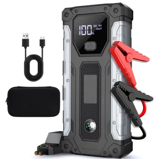12V 3000A Jump Starter Portable Car Battery Booster Power Bank 400 LED Light 3 Modes Smart Safety Clamps For Up To 9.0L