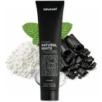 Zahnheld Zahnpasta Natural White Zahncreme mit Aktivkohle & Flourid - für hellere Zähne, Zahnpflege mit Torfextrakt, Bambus-Aktivkohle, Kieselsäure & Cellulose