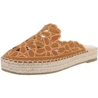 Ital-Design Damen Mules Freizeit Pantolette (88930282) Flach Pantoletten in Camel