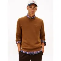 Tommy Hilfiger Rundhalspullover ESSENTIAL STRUCTURE CREW NECK mit Struktur und Label unifarben, casual, regular fit, Baumwolle, Rundhals