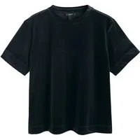 Next T-Shirt Kurzärmeliges Samt-T-Shirt mit Rundhalsausschnitt (1-tlg)