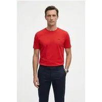 BOSS GREEN Rundhalsshirt Tee Regular Fit Stretch Jersey Cotton, Logo on Chest, Rundhals