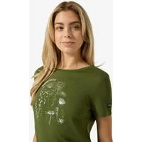 SUPER.NATURAL Print-Shirt für Damen, Merino ROCK FLOWERS TEE Blumen Motiv, atmungsaktiv