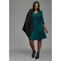 Laura Scott CURVE Jerseykleid Große Größen in großen Größen, mit Wickeloptik, taillierte Passform