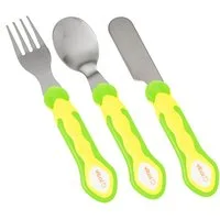 Vital Baby Kinderbesteck 3-teilig bestehend aus Messer, Gabel und Löffel rostfreier Edelstahl